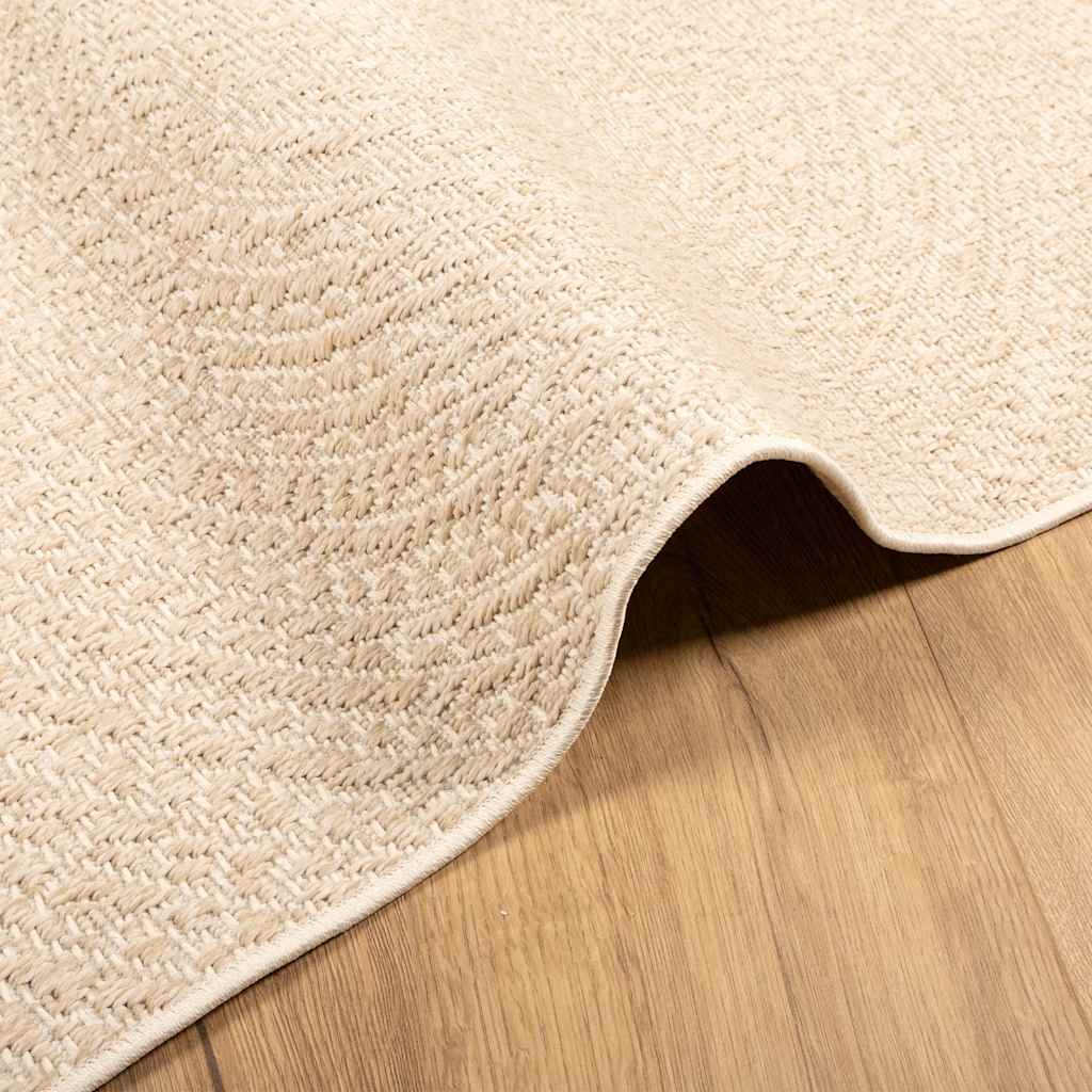 gulvtæppe ZIZUR beige 200x200cm jute-look indendørs og udendørs