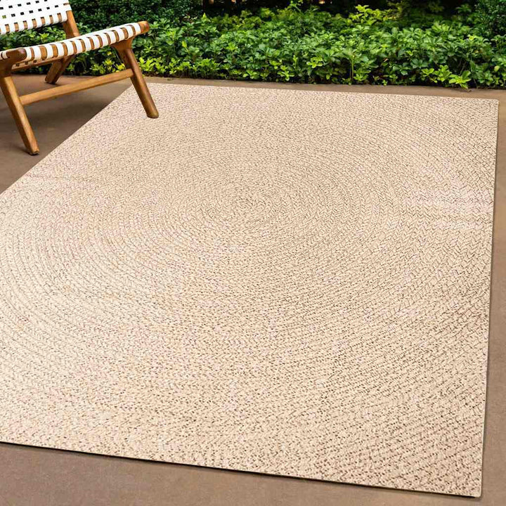 gulvtæppe ZIZUR beige 200x290cm jute-look indendørs og udendørs