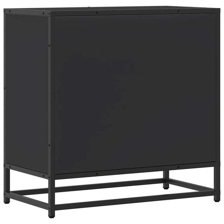 sengeskab sort 60x31x60 cm konstrueret træ og metal