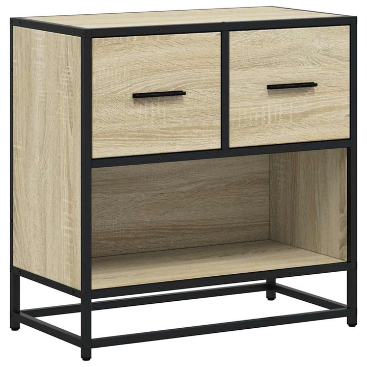 sengeskab sonoma-eg 60x31x60 cm konstrueret træ og metal