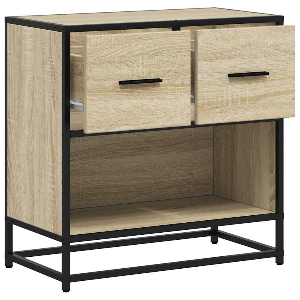 sengeskab sonoma-eg 60x31x60 cm konstrueret træ og metal