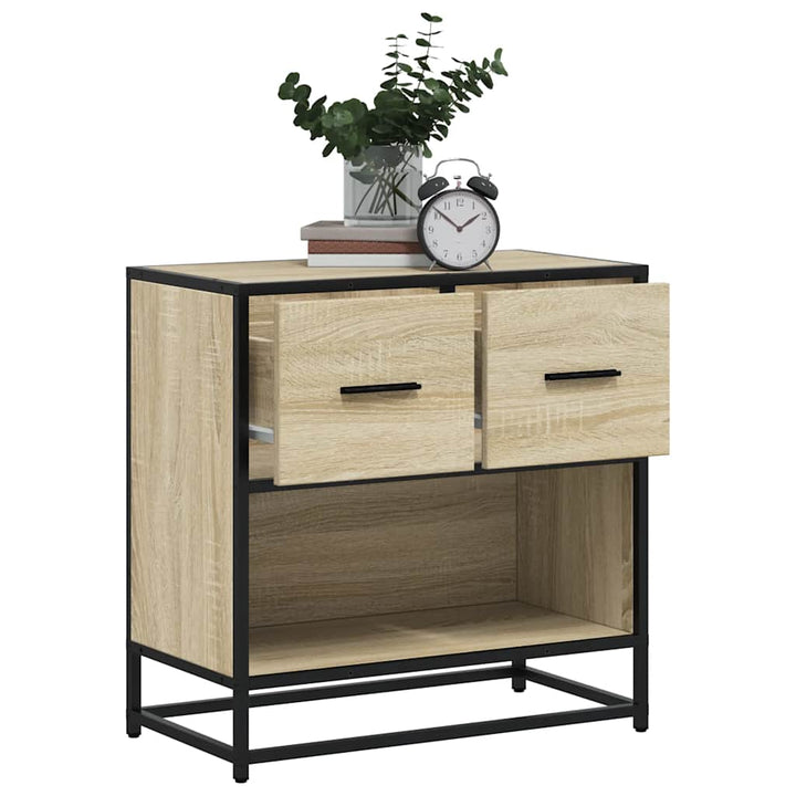 sengeskab sonoma-eg 60x31x60 cm konstrueret træ og metal