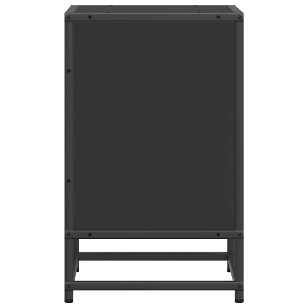 sengeskab 40x31x50 cm konstrueret træ og metal sort