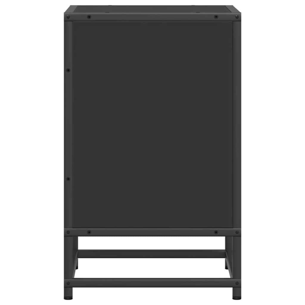 sengeskab 40x31x50 cm konstrueret træ og metal sort