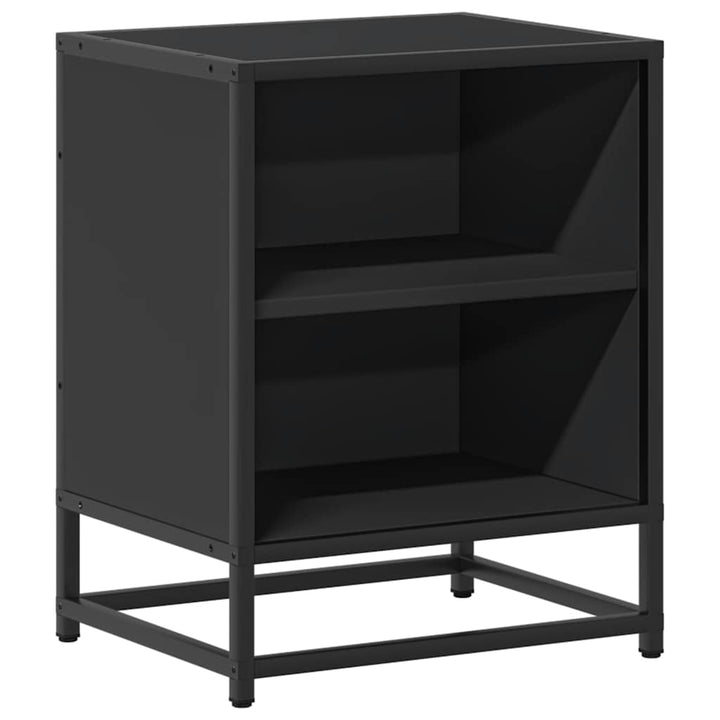 sengeskabe 2 stk. 40x31x50 cm konstrueret træ og metal sort