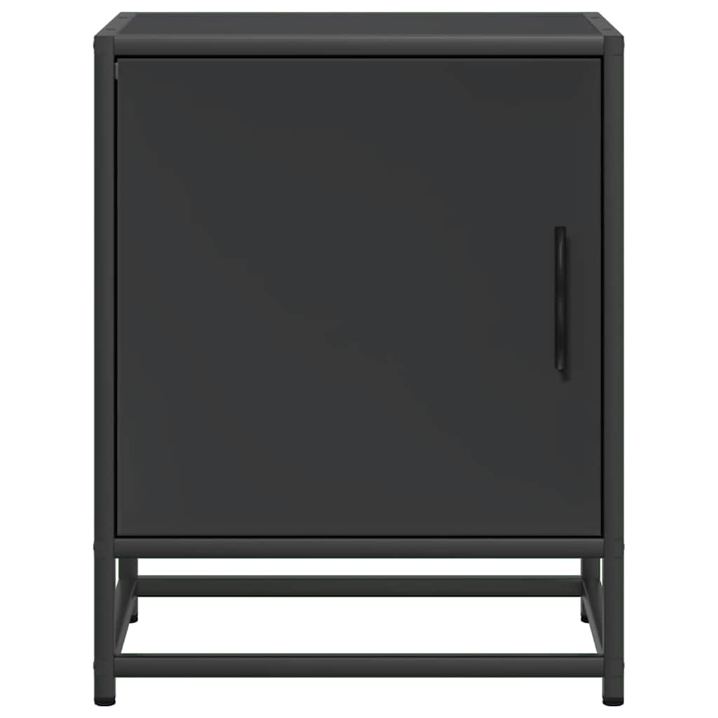 sengeskabe 2 stk. 40x31x50 cm konstrueret træ og metal sort