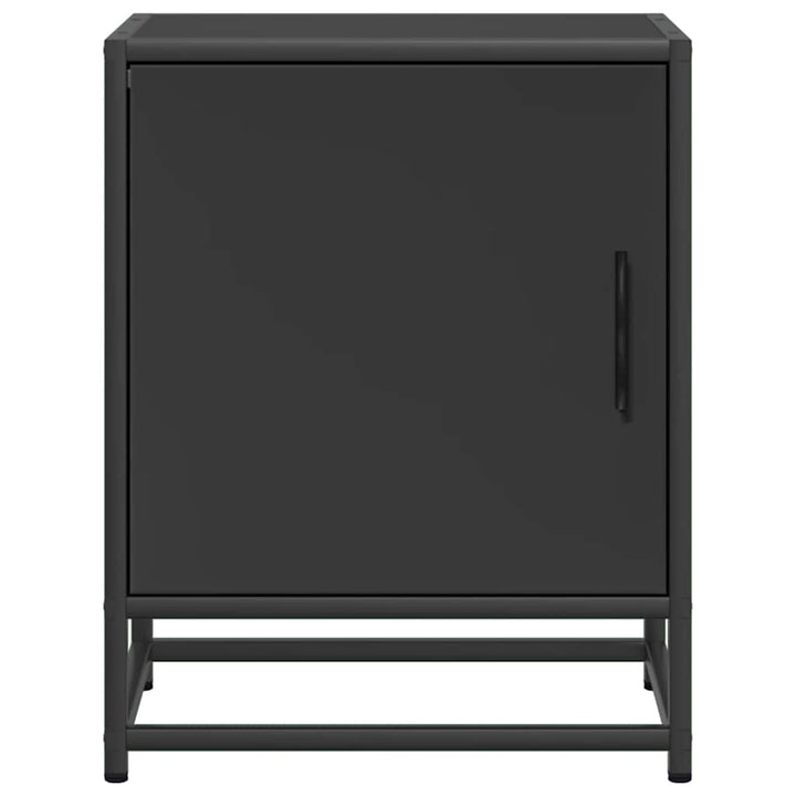 sengeskabe 2 stk. 40x31x50 cm konstrueret træ og metal sort