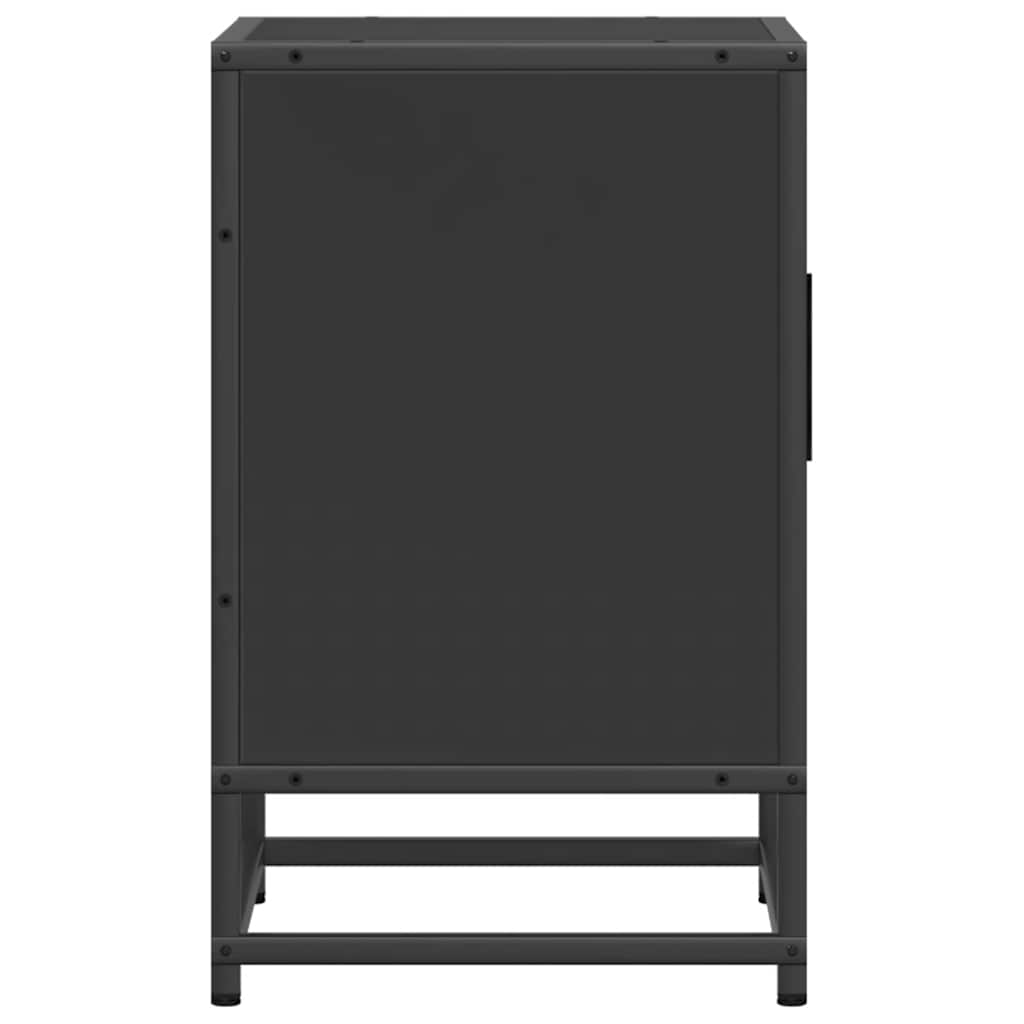 sengeskabe 2 stk. 40x31x50 cm konstrueret træ og metal sort