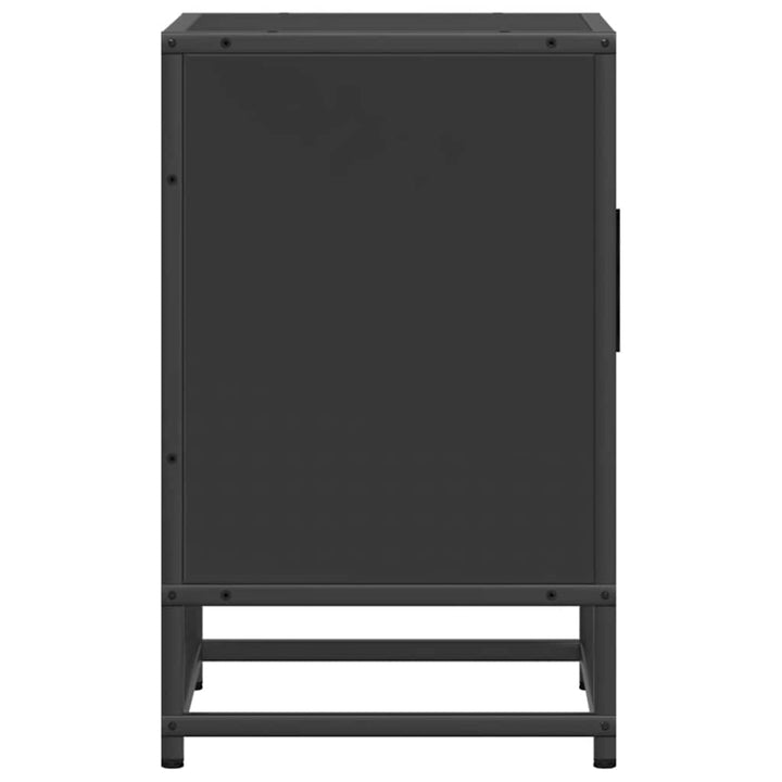 sengeskabe 2 stk. 40x31x50 cm konstrueret træ og metal sort
