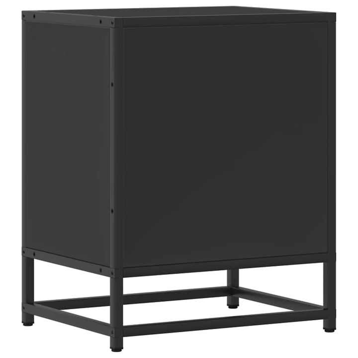 sengeskabe 2 stk. 40x31x50 cm konstrueret træ og metal sort