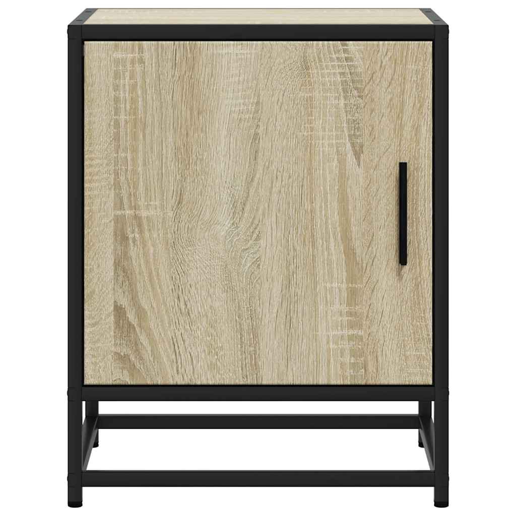 sengebord 40x31x50 cm konstrueret træ og metal sonoma-eg