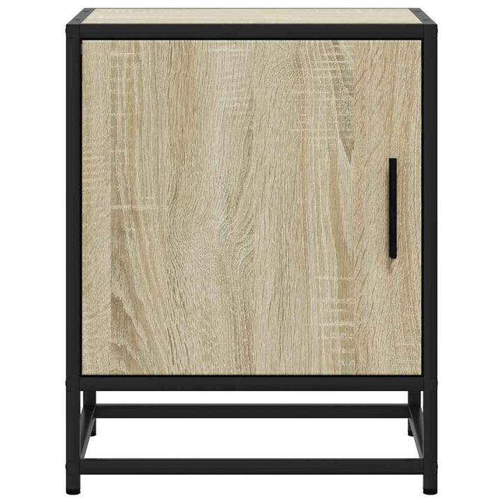 sengebord 40x31x50 cm konstrueret træ og metal sonoma-eg