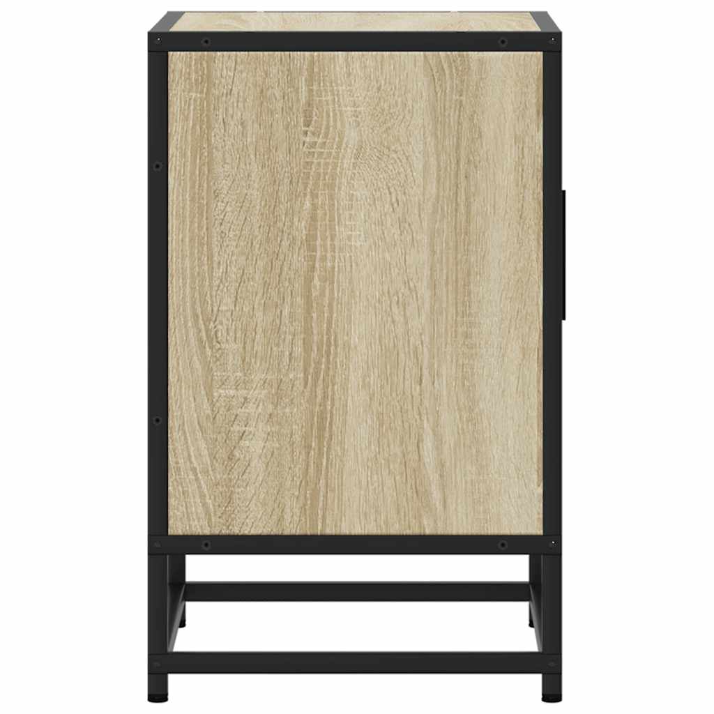 sengebord 40x31x50 cm konstrueret træ og metal sonoma-eg