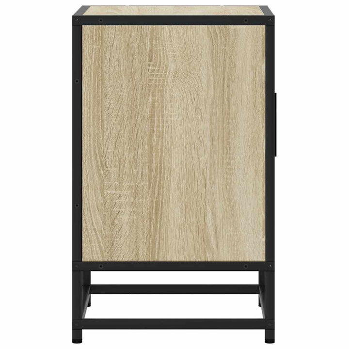 sengebord 40x31x50 cm konstrueret træ og metal sonoma-eg