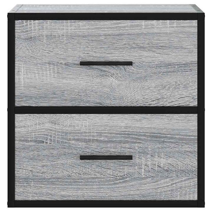 væghængt sengebord 40x31x39,5 cm grå sonoma-eg