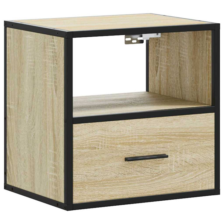 væghængte sengeborde 2 stk. 40x31x39,5 cm sonoma-eg