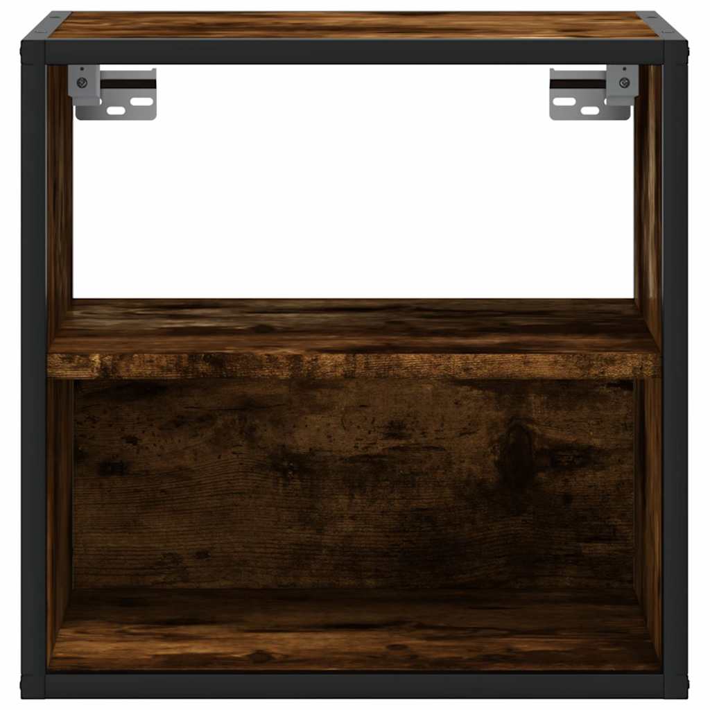 væghængte sengeborde 2 stk. 40x31x39,5 cm røget egetræsfarve