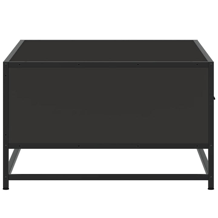sofabord 90x57x35 cm massivt konstrueret træ og metal sort