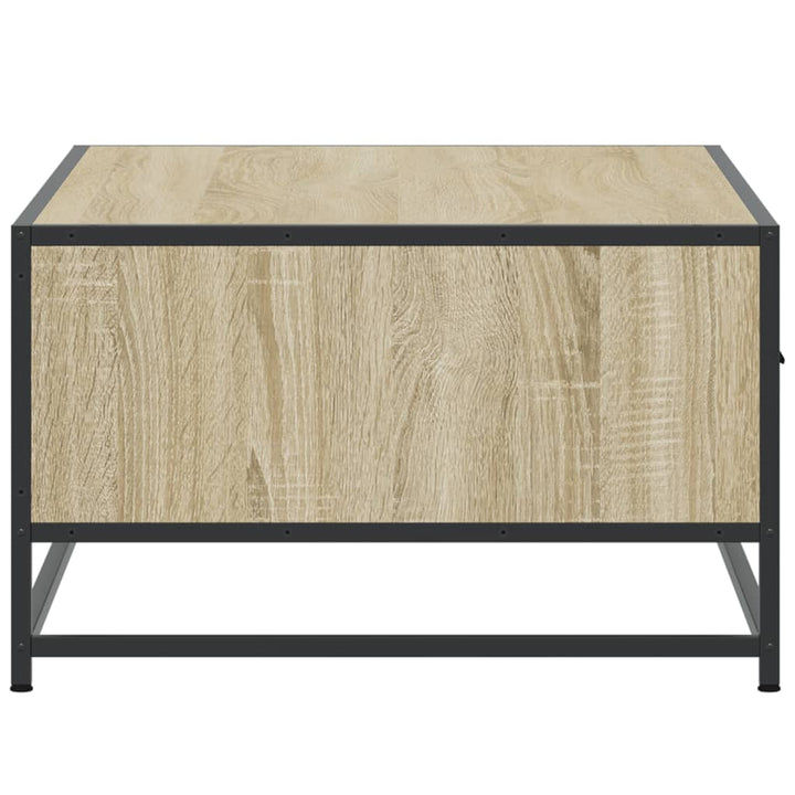 sofabord 90x57x35 cm konstrueret træ og metal sonoma-eg
