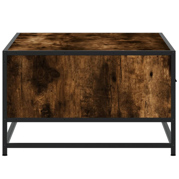 sofabord 90x57x35 cm konstrueret træ og metal røget egetræ