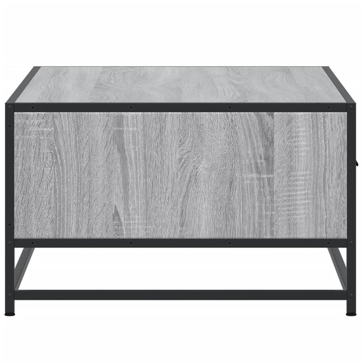 sofabord 90x57x35 cm konstrueret træ og metal grå sonoma-eg