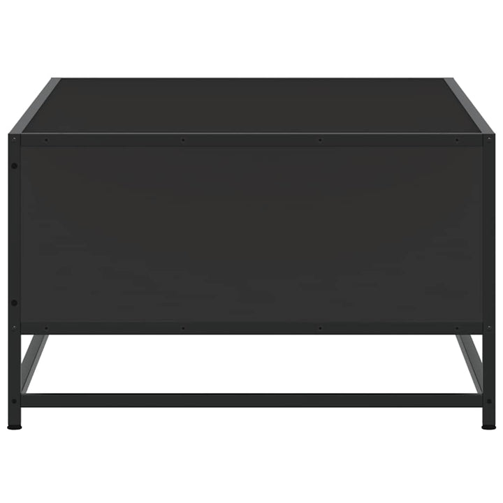 sofabord 100x57x35 cm massivt konstrueret træ og metal sort
