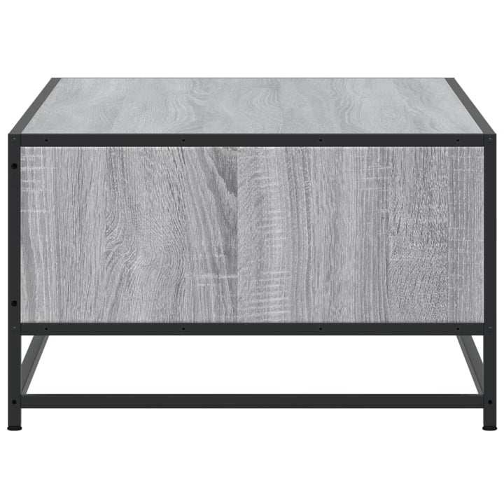 sofabord 100x57x35 cm konstrueret træ og metal grå sonoma-eg