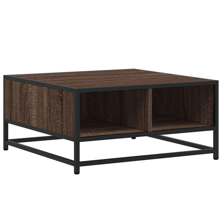sofabord 60,5x60,5x30 cm konstrueret træ og metal sort