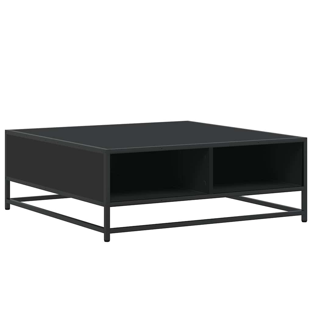 sofabord 80x80x30 cm konstrueret træ og metal sort