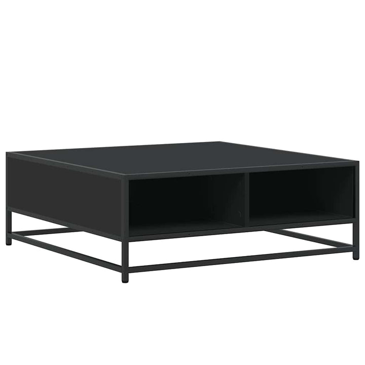 sofabord 80x80x30 cm konstrueret træ og metal sort