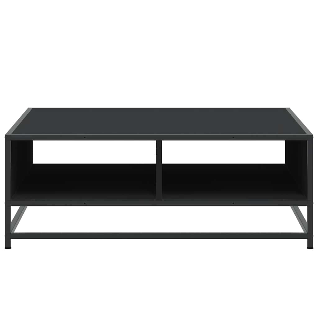 sofabord 80x80x30 cm konstrueret træ og metal sort