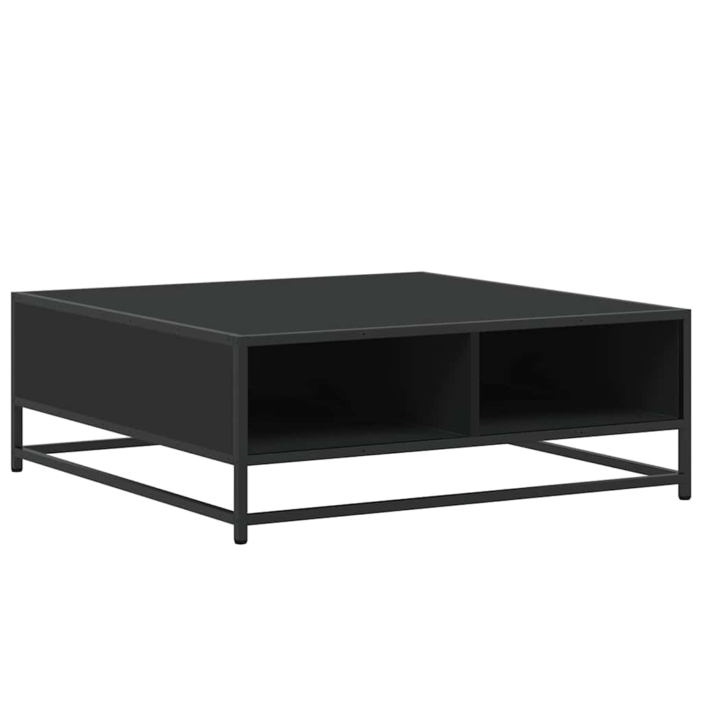 sofabord 80x80x30 cm konstrueret træ og metal sort