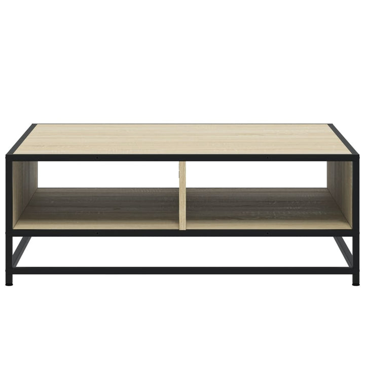 sofabord 80x80x30 cm konstrueret træ og metal sonoma-eg