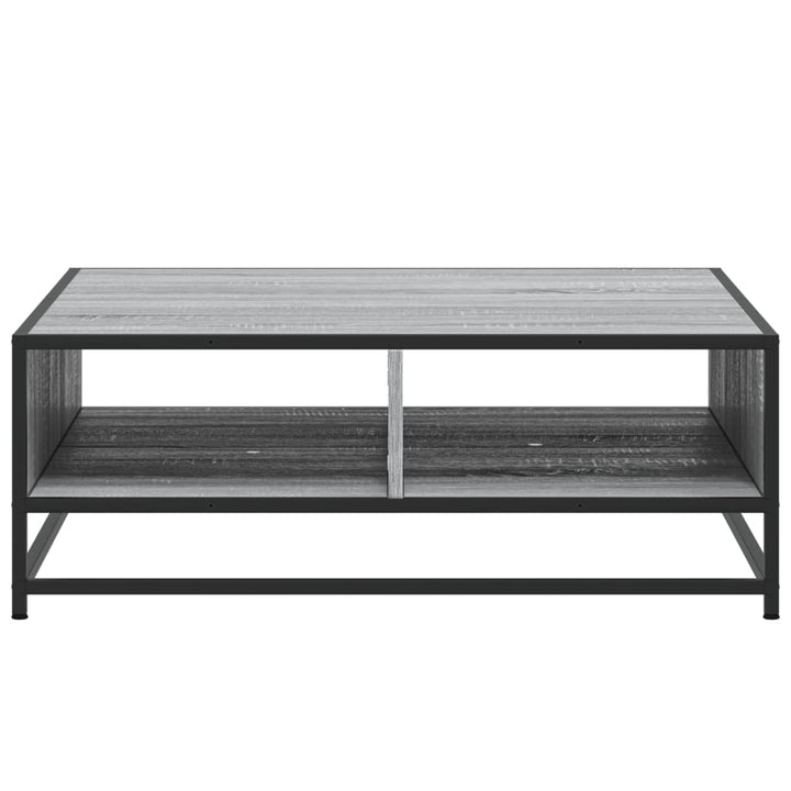 sofabord 80x80x30 cm konstrueret træ og metal grå sonoma-eg