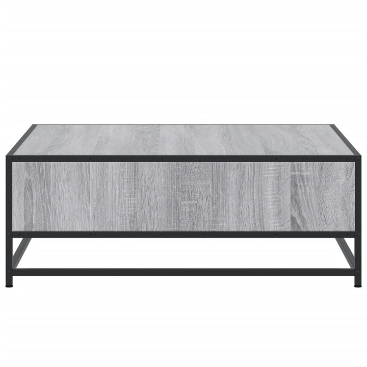 sofabord 80x80x30 cm konstrueret træ og metal grå sonoma-eg