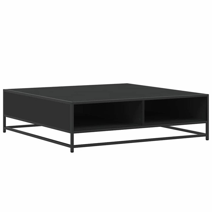 sofabord 100x100x30 cm konstrueret træ og metal sort