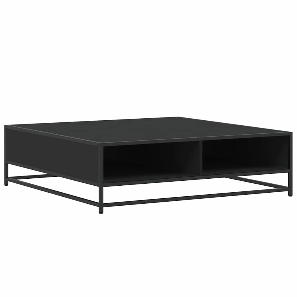 sofabord 100x100x30 cm konstrueret træ og metal sort