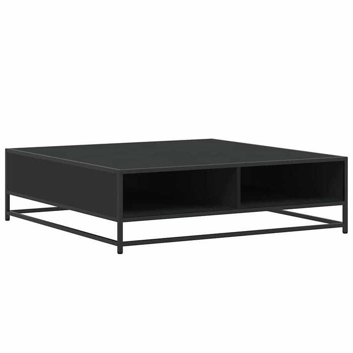 sofabord 100x100x30 cm konstrueret træ og metal sort