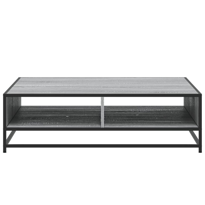 sofabord 100x100x30 cm konstrueret træ og metal grå sonoma-eg
