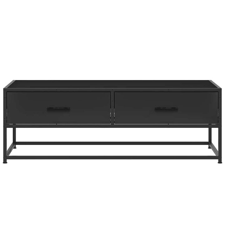 sofabord 100x50x35 cm massivt konstrueret træ og metal sort