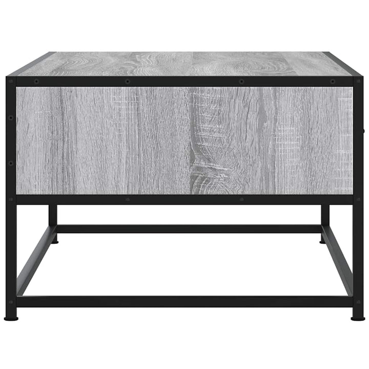 sofabord 100x50x35 cm konstrueret træ og metal grå sonoma-eg