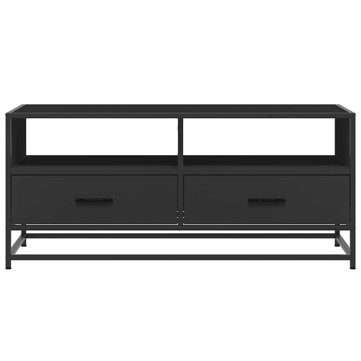 sofabord 100x50x45 cm konstrueret træ og metal sort