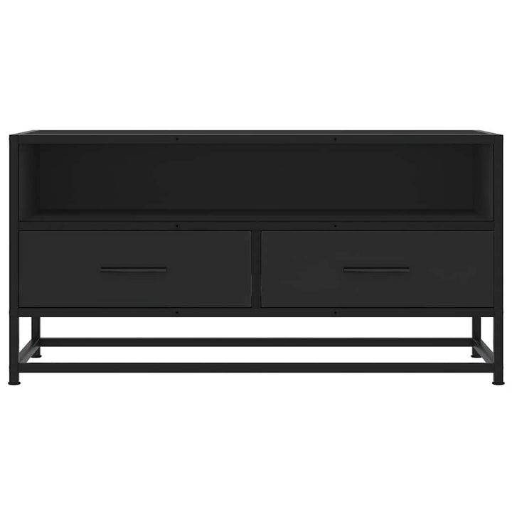 tv-bord 80x34,5x40 cm konstrueret træ og metal sort