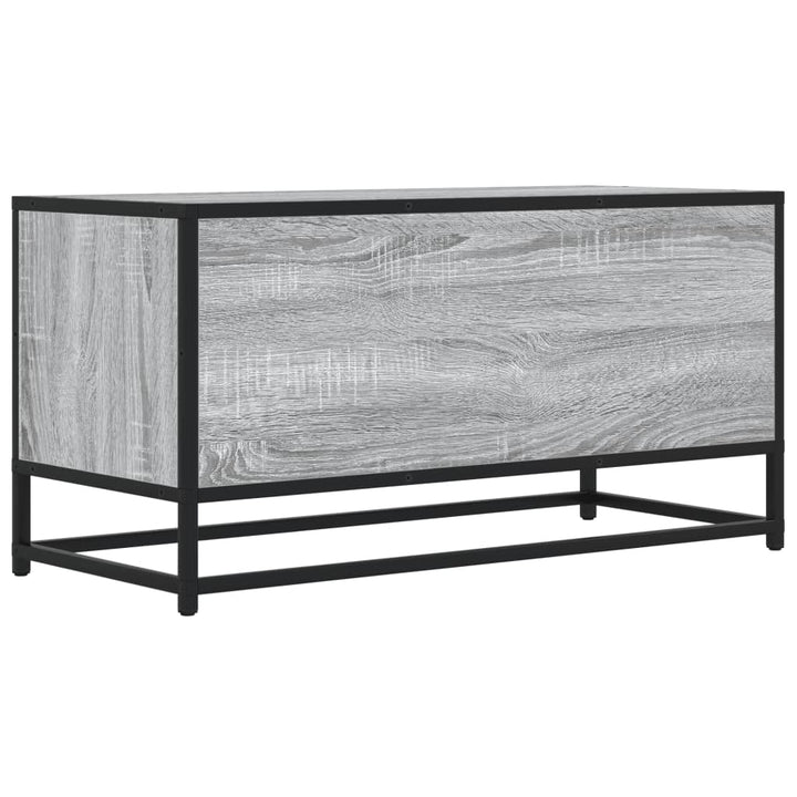 tv-bord 80x34,5x40 cm konstrueret træ og metal grå sonoma-eg