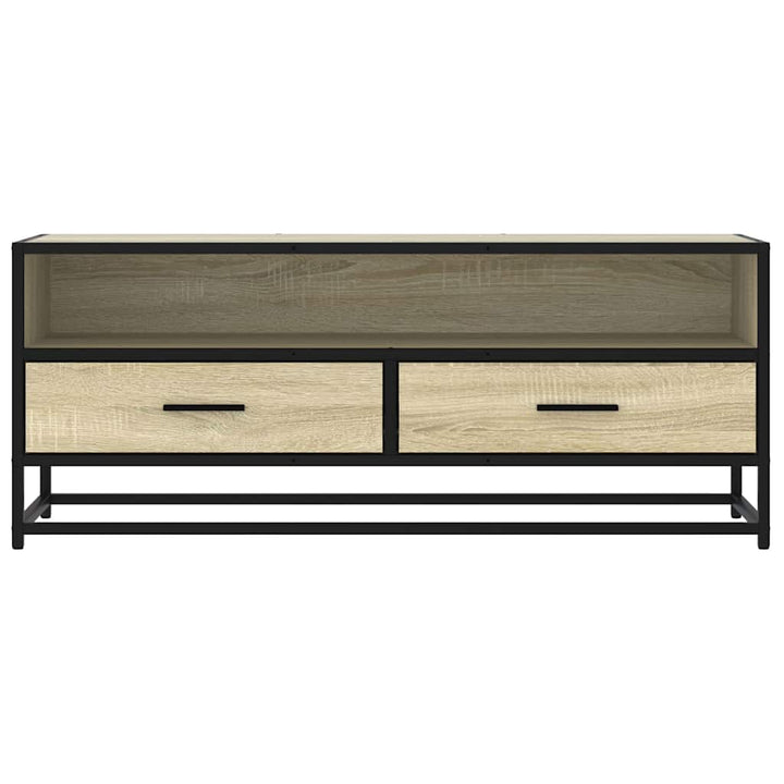 tv-bord 100x34,5x40 cm konstrueret træ og metal sonoma-eg