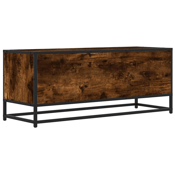 tv-bord 100x34,5x40 cm konstrueret træ metal røget egetræsfarve