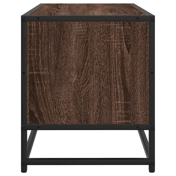 tv-bord 100x34,5x40 cm konstrueret træ metal brun egetræsfarve