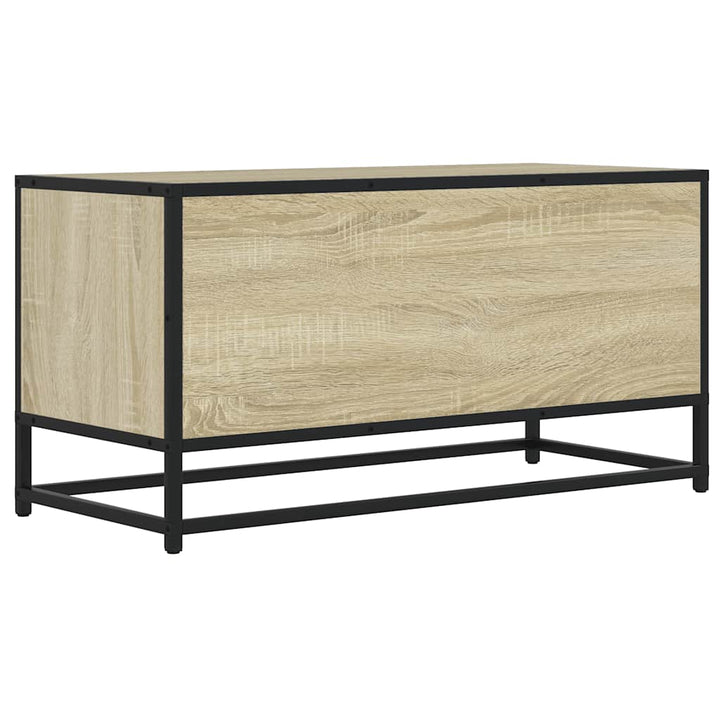 tv-bord 80x34,5x40 cm konstrueret træ og metal sonoma-eg