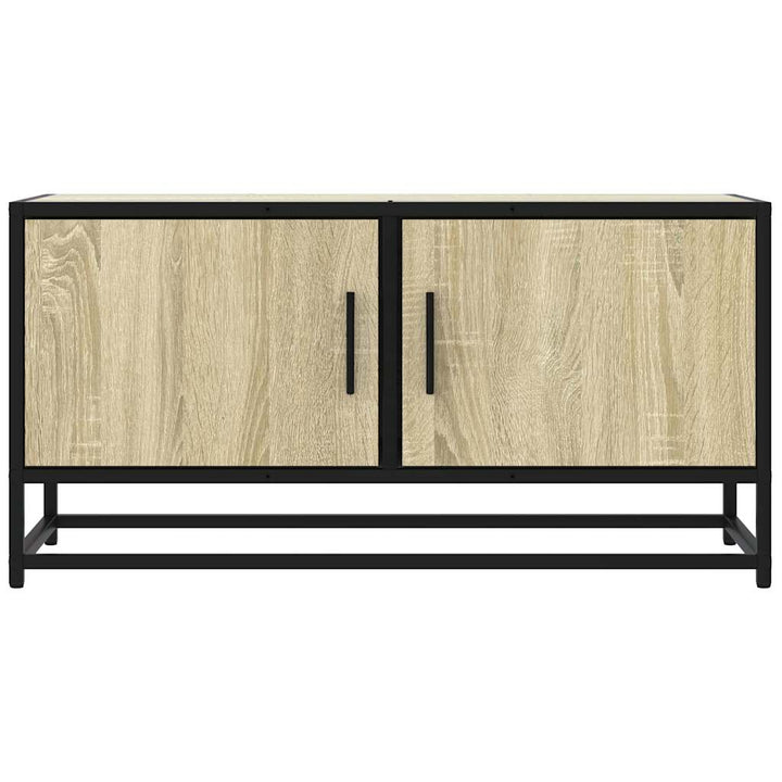 tv-bord 80x34,5x40 cm konstrueret træ og metal sonoma-eg