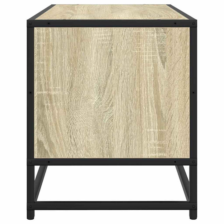 tv-bord 80x34,5x40 cm konstrueret træ og metal sonoma-eg